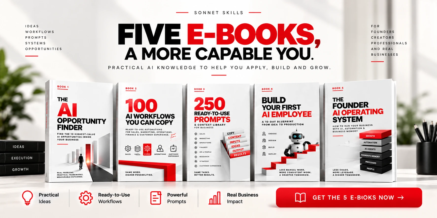 Five e-books, a more capable you — the SonnetSkills AI Implementation Kit